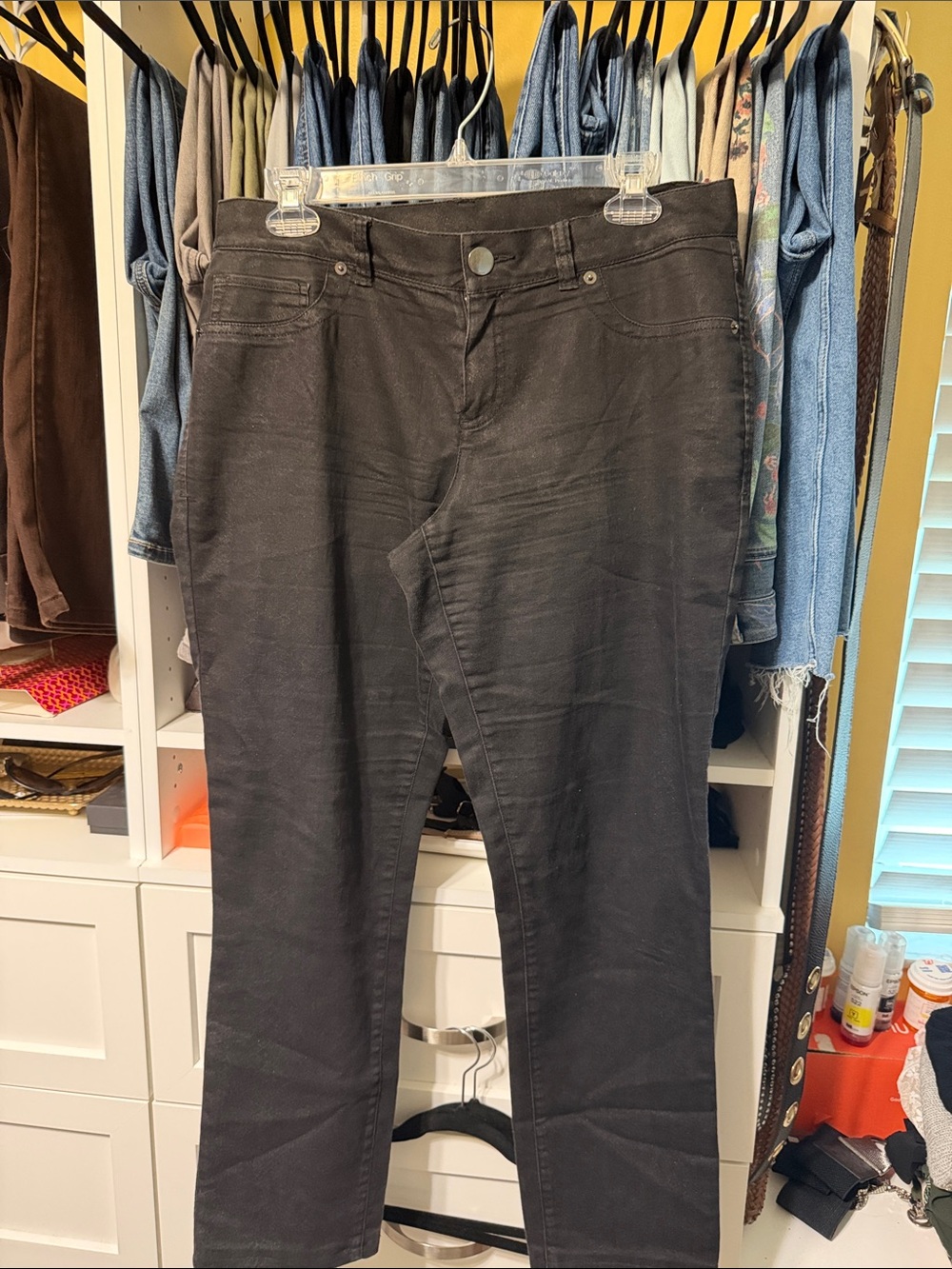 INC International Concepts Black Straight Leg Jeans